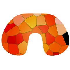 Background Pattern Orange Mosaic Travel Neck Pillows