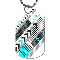 Green Geometric Abstract Dog Tag (one Side)