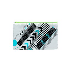 Green Geometric Abstract Cosmetic Bag (xs) by Mariart