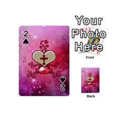 Wonderful Hearts With Floral Elements Playing Cards 54 (mini) by FantasyWorld7