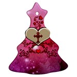 Wonderful Hearts With Floral Elements Ornament (Christmas Tree)  Front