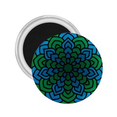 Green Blue Mandala Vector 2 25  Magnets