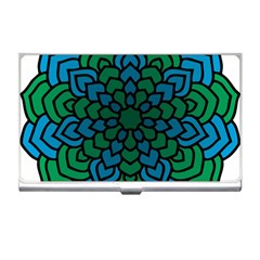 Green Blue Mandala Vector Business Card Holder by Alisyart