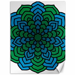 Green Blue Mandala Vector Canvas 36  X 48 