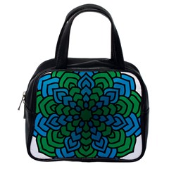 Green Blue Mandala Vector Classic Handbag (one Side)