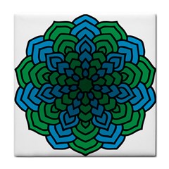 Green Blue Mandala Vector Face Towel