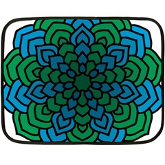 Green Blue Mandala Vector Double Sided Fleece Blanket (mini)  by Alisyart