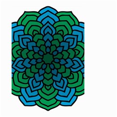 Green Blue Mandala Vector Small Garden Flag (two Sides) by Alisyart