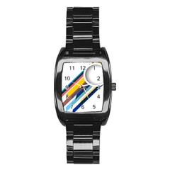 Vector Geometric Polygons And Circles Stainless Steel Barrel Watch by Mariart