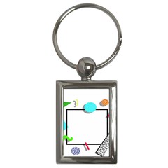Abstract Geometric Triangle Dots Border Key Chains (rectangle)  by Alisyart