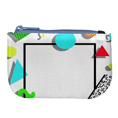 Abstract Geometric Triangle Dots Border Large Coin Purse