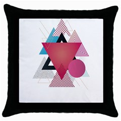 Geometric Line Patterns Throw Pillow Case (black)