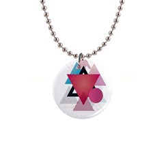 Geometric Line Patterns 1  Button Necklace