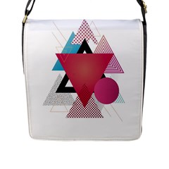 Geometric Line Patterns Flap Closure Messenger Bag (l)