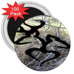 Black Love Browning Deer Camo 3  Magnets (100 pack)