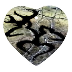 Black Love Browning Deer Camo Heart Ornament (Two Sides)