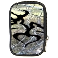 Black Love Browning Deer Camo Compact Camera Leather Case