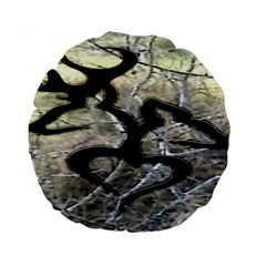 Black Love Browning Deer Camo Standard 15  Premium Round Cushions