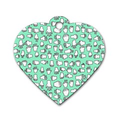 Hand Cute Dog Tag Heart (one Side)