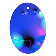 Love In Action, Pink, Purple, Blue Heartbeat Ornament (oval)