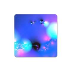 Love In Action, Pink, Purple, Blue Heartbeat Square Magnet