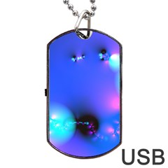Love In Action, Pink, Purple, Blue Heartbeat Dog Tag Usb Flash (one Side)