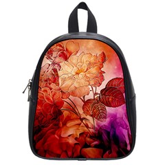 Flower Power, Colorful Floral Design School Bag (small) by FantasyWorld7