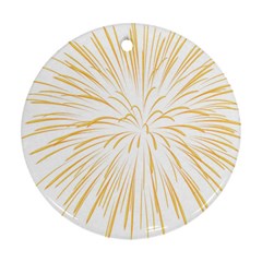 Yellow Firework Transparent Ornament (round)