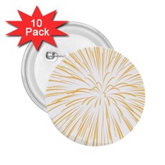 Yellow Firework Transparent 2 25  Buttons (10 Pack) 