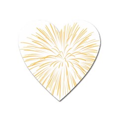 Yellow Firework Transparent Heart Magnet by Mariart