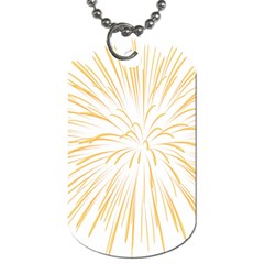 Yellow Firework Transparent Dog Tag (one Side)