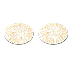 Yellow Firework Transparent Cufflinks (oval) by Mariart