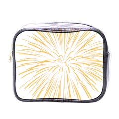 Yellow Firework Transparent Mini Toiletries Bag (one Side) by Mariart