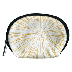 Yellow Firework Transparent Accessory Pouch (medium)