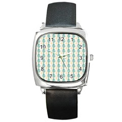 Christmas Tree Square Metal Watch by Alisyart