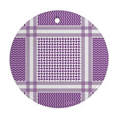 Purple Geometric Headdress Ornament (round) by Mariart