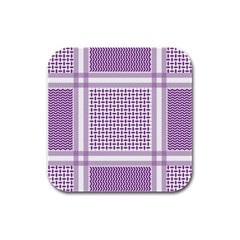 Purple Geometric Headdress Rubber Square Coaster (4 Pack)  by Mariart