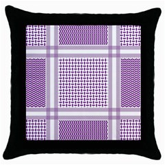 Purple Geometric Headdress Throw Pillow Case (black) by Mariart