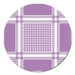 Purple Geometric Headdress Magnet 5  (round)