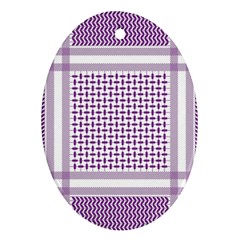 Purple Geometric Headdress Oval Ornament (two Sides)