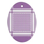 Purple Geometric Headdress Oval Ornament (Two Sides) Back