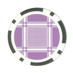 Purple Geometric Headdress Poker Chip Card Guard