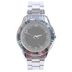 Abstract Animated Ornament Background Stainless Steel Analogue Watch