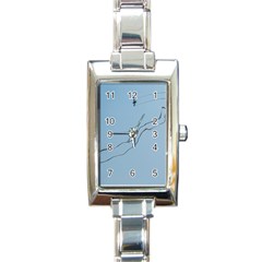 Airplane Airplanes Blue Sky Rectangle Italian Charm Watch by Mariart