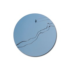 Airplane Airplanes Blue Sky Rubber Coaster (round) 