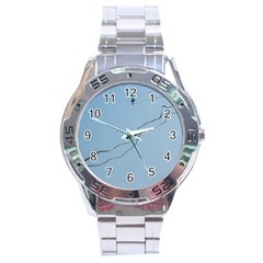 Airplane Airplanes Blue Sky Stainless Steel Analogue Watch