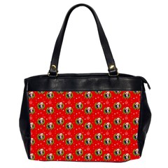 Trump Wrait Pattern Make Christmas Great Again Maga Funny Red Gift With Snowflakes And Trump Face Smiling Oversize Office Handbag (2 Sides) by snek