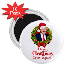 Make Christmas Great Again With Trump Face Maga 2 25  Magnets (10 Pack)  by snek