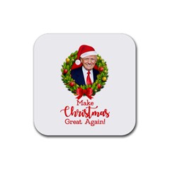 Make Christmas Great Again With Trump Face Maga Rubber Coaster (square)  by snek