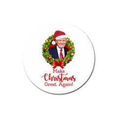 Make Christmas Great Again With Trump Face Maga Magnet 3  (round) by snek